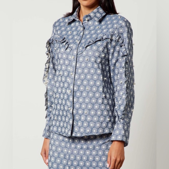 Sister‎ Jane Daisy Denim Pearl Jacket Medium - Picture 1 of 13